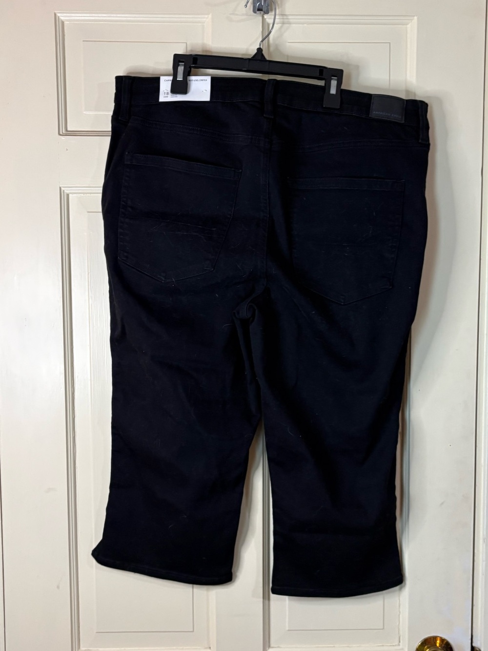 American Eagle Capri Jeans Womens Sz 18 Black Next Level Stretch Denim NEW - Picture 8 of 9
